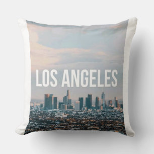 Los Angeles Skyline Retro City Aesthetic Travel  Cushion
