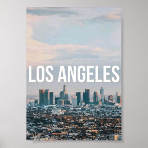 Los Angeles Skyline Retro City Aesthetic Travel  Poster