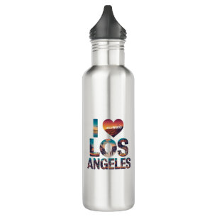 Los Angeles Skyline Sunset & Hollywood Typography 710 Ml Water Bottle