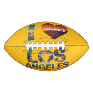 Los Angeles Skyline Sunset & Hollywood Typography American Football