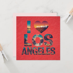 Los Angeles Skyline Sunset & Hollywood Typography Invitation