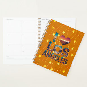 Los Angeles Skyline Sunset & Hollywood Typography Planner
