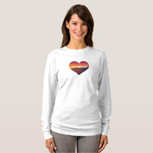 Los Angeles Skyline Sunset & Hollywood Typography T-Shirt