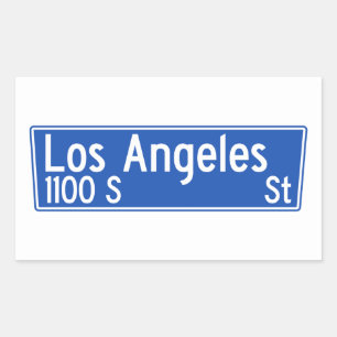 Los Angeles Street, Los Angeles, CA Street Sign Rectangular Sticker