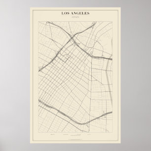 Los Angeles Street Map Poster