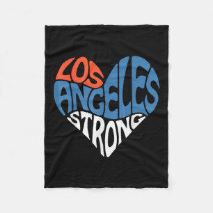 Los Angeles Strong Heart Pray For La Support Calif Fleece Blanket