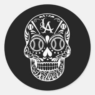 Los Angeles Sugar Skull Day Of The Dead Cinco De M Classic Round Sticker