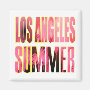 "Los Angeles Summer Letter Red" Magnet