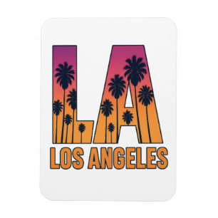 Los Angeles  Sunset Palm Tree LA Design Magnet