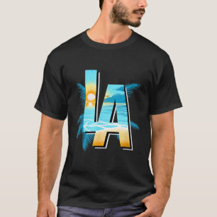 Los Angeles Sunset Palm Trees California Surf T-Shirt