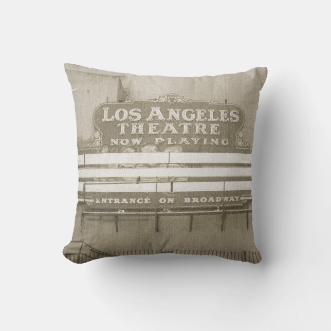 Los Angeles Theatre Sign Cushion (Front)