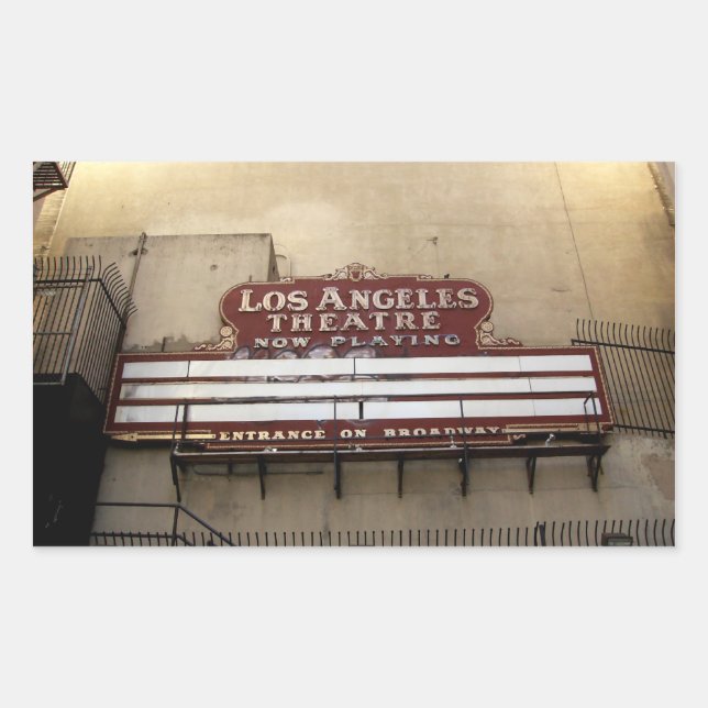 Los Angeles Theatre Vintage Sign Rectangular Sticker (Front)