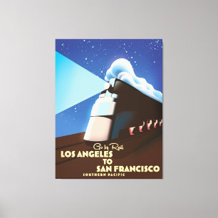 Los Angeles to San Francisco Rail poster Canvas Print
