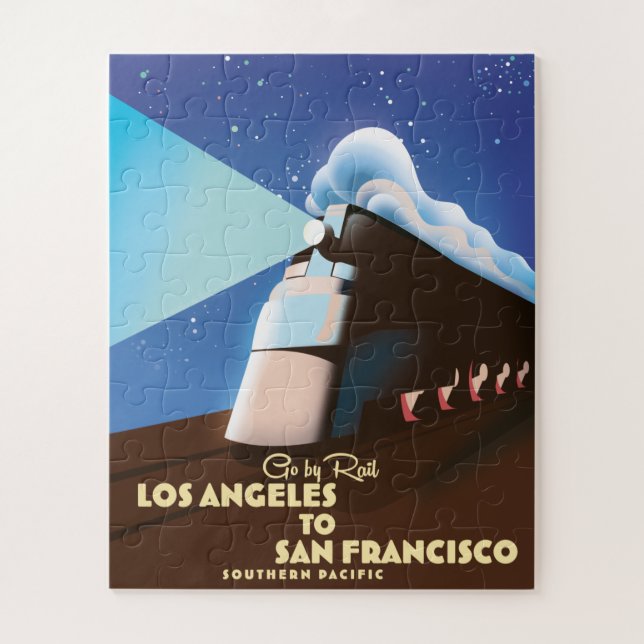 Los Angeles to San Francisco Rail poster Jigsaw Puzzle (Vertical)