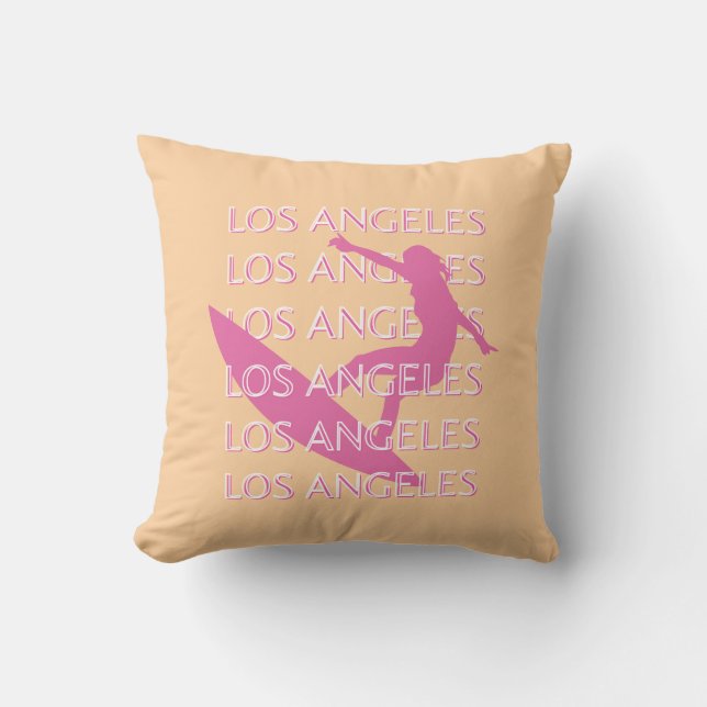Los Angeles Travel Art, California, Beach Lovers Cushion (Front)