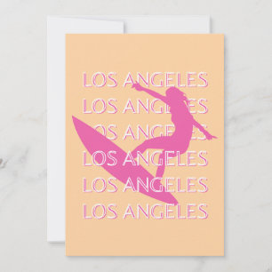 Los Angeles Travel Art, California, Beach Lovers Holiday Card
