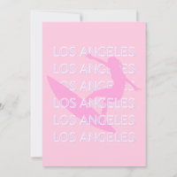 Los Angeles Travel Art, California,  Pink, Preppy
