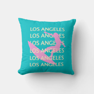 Los Angeles Travel Art, California, Surf Lovers Cushion