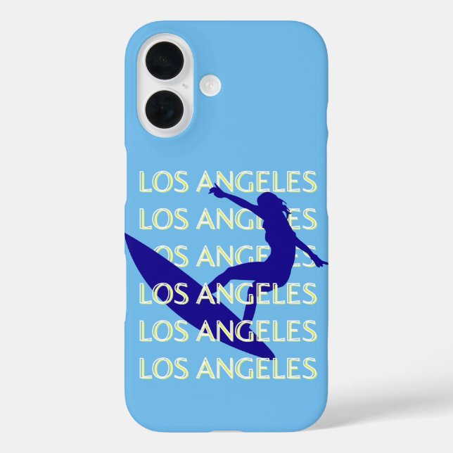 Los Angeles Travel Art, California, Travel, Blue Case-Mate iPhone Case (Back)