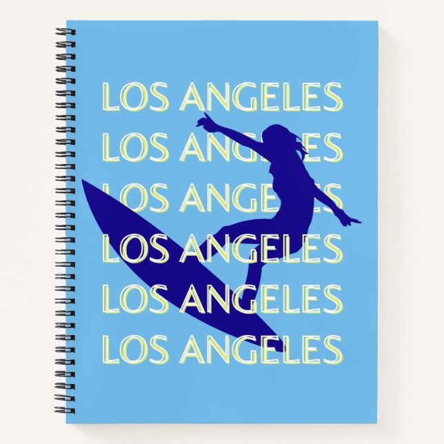 Los Angeles Travel Art, California, Travel, Blue Notebook (Front)