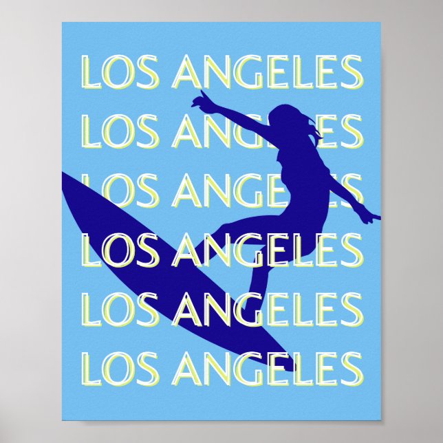 Los Angeles Travel Art, California, Travel, Blue Poster (Front)