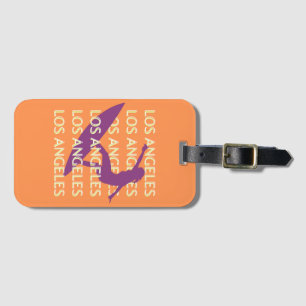 Los Angeles Travel Art, California, Travel, Orange Luggage Tag