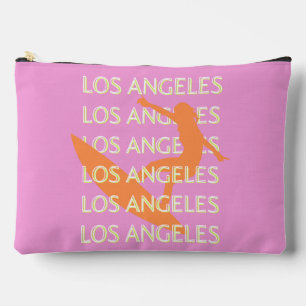 Los Angeles Travel Art, California, Travel, Pink Accessory Pouch