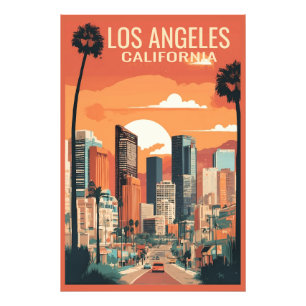 Los Angeles travel illustration, Photo Print
