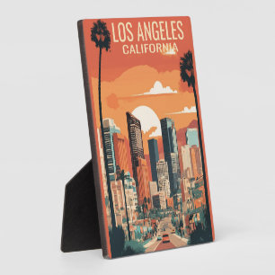 Los Angeles travel illustration, Plaque
