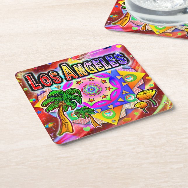 Los Angeles Tropical Friends Coaster (Angled)