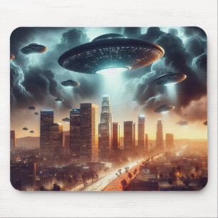 Los Angeles UFO Invasion Mouse Mat