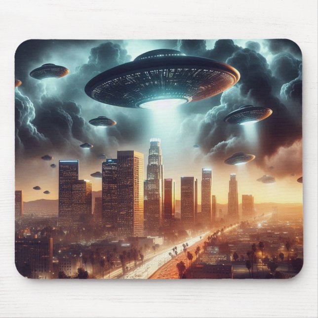 Los Angeles UFO Invasion Mouse Mat (Front)