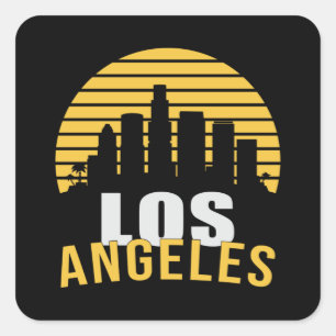 Los Angeles USA City Cityscape Skyline Funny Gift Square Sticker