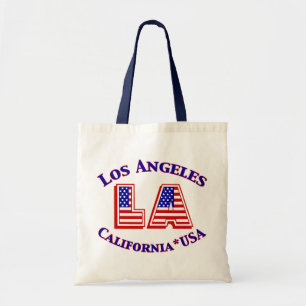 Los Angeles USA Patriotic Canvas Tote Bag