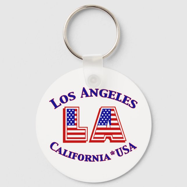 Los Angeles USA Patriotic Logo Key Ring (Front)