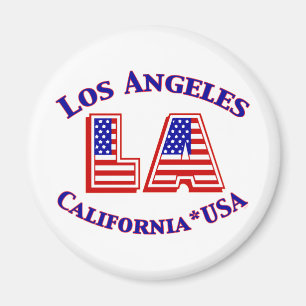 Los Angeles USA Patriotic Logo Magnet