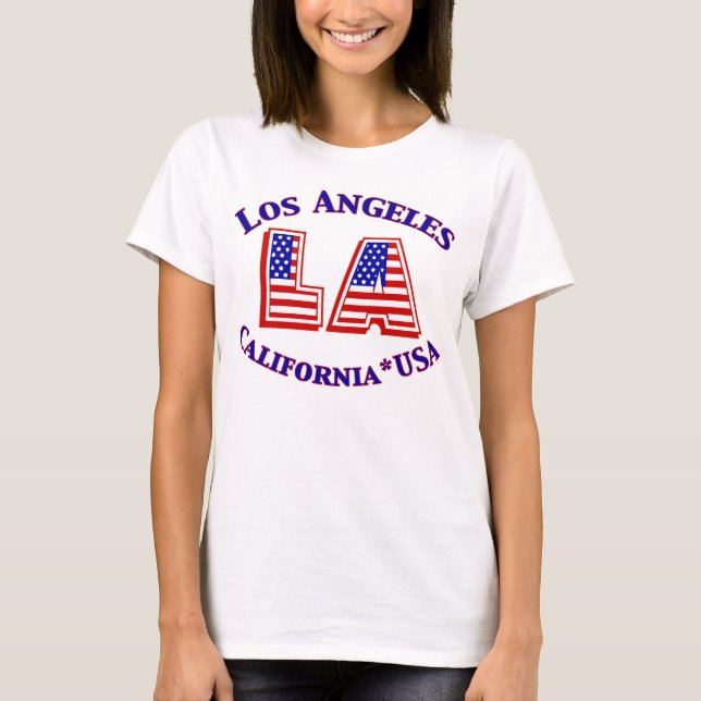 Los Angeles USA Patriotic Logo T-shirt (Front)