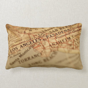 Los Angeles Vintage Map Lumbar Pillow