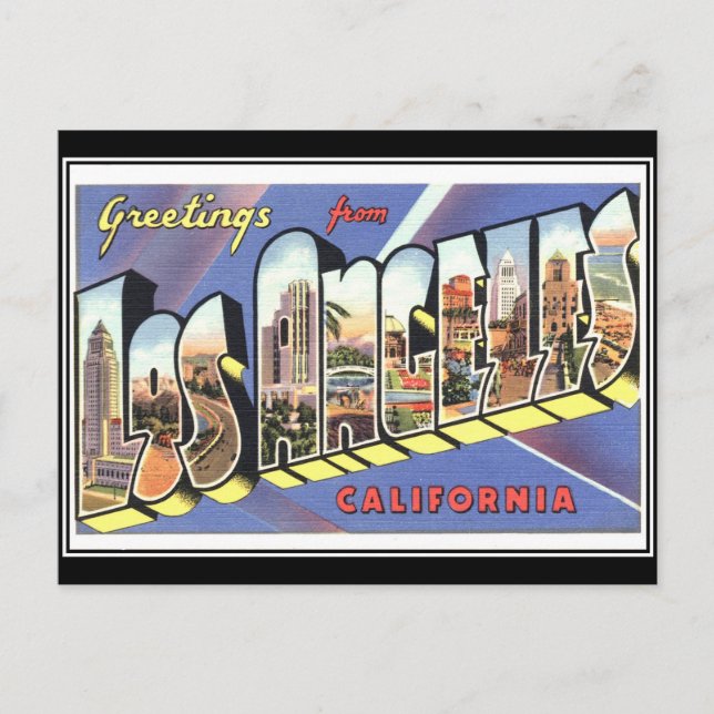 Los Angeles Vintage Travel Postcard (Front)