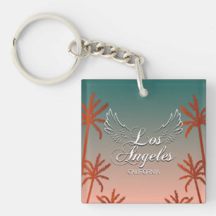 Los Angeles Word Art City Sign Keychain