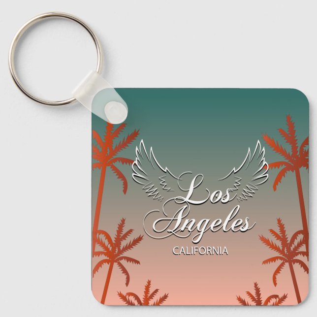 Los Angeles Word Art City Sign Keychain (Front)