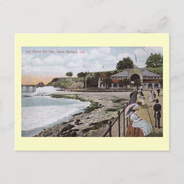 Los Banos del Mar, Santa Barbara, California Vinta Postcard (Front)