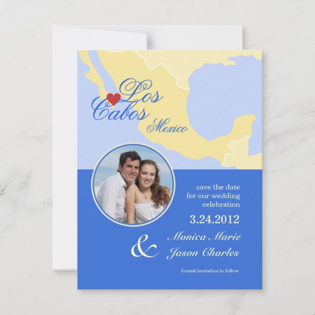 Los Cabos Mexico Save the Date Photo Announcement (Front)