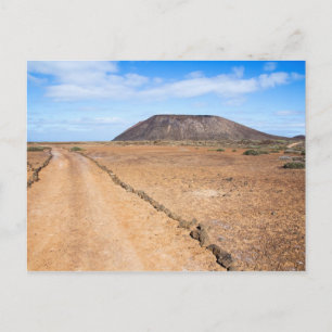 Los Lobos volcano in Canary Islands postcard