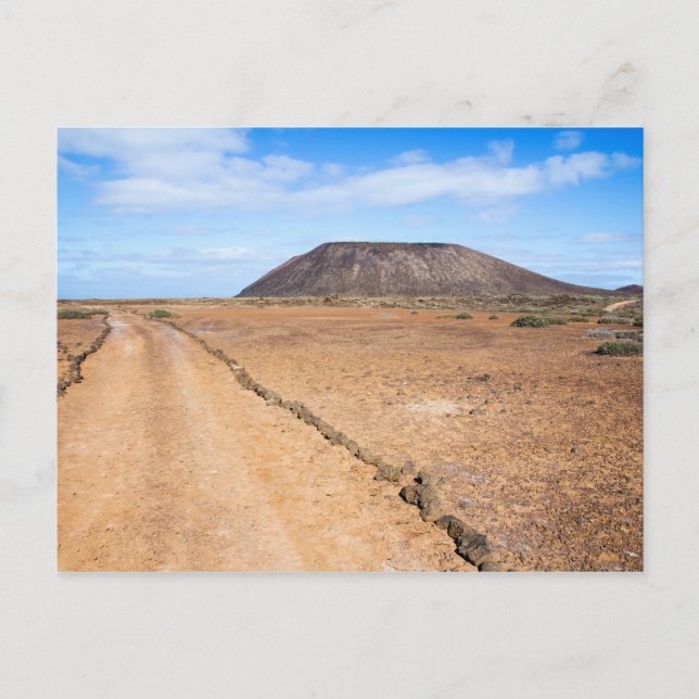 Los Lobos volcano in Canary Islands postcard (Front)