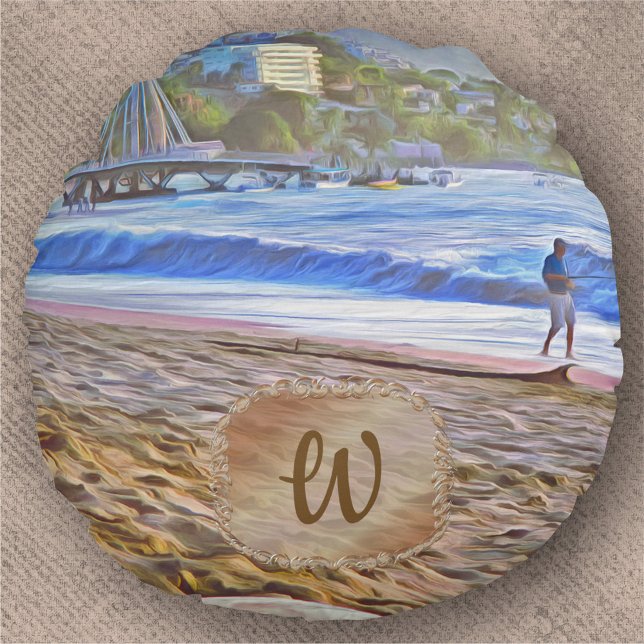 Los Muertos Beach 786 Round Cushion (Creator Uploaded)