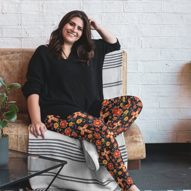 Los Muertos | Floral Day of the Dead Leggings (Creator Uploaded)