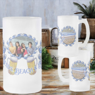 Los Muertos Friends, Beach & Beer 786 Frosted Glass Beer Mug