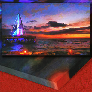 Los Muertos Pier 1182 Art Canvas Print