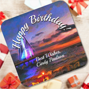 Los Muertos Pier Birthday 1182 Square Sticker